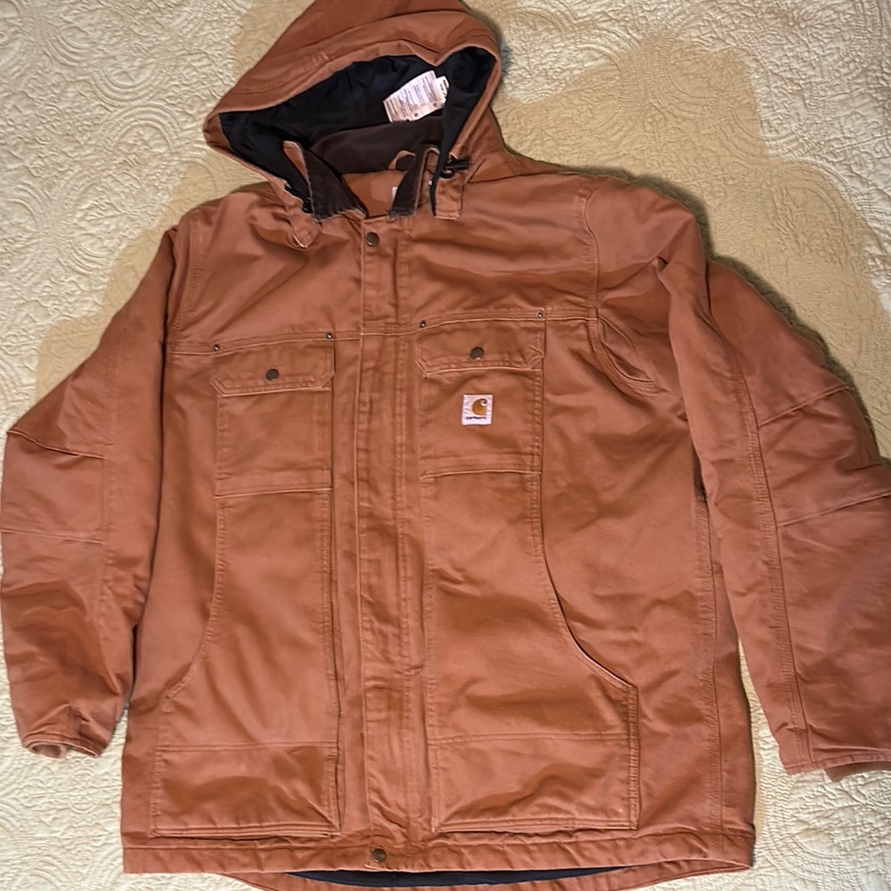 Carhartt Full Swing Jacket Men’s XL Like New Brown Removable Hood- only worn 2x